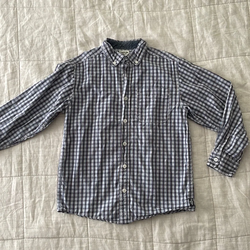 OshKosh B’Gosh Boys Button-Up Shirt 8-10 Plaid Preppy